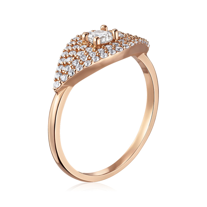 Золотое кольцо с фианитами. Артикул P-R2022-R/01/1