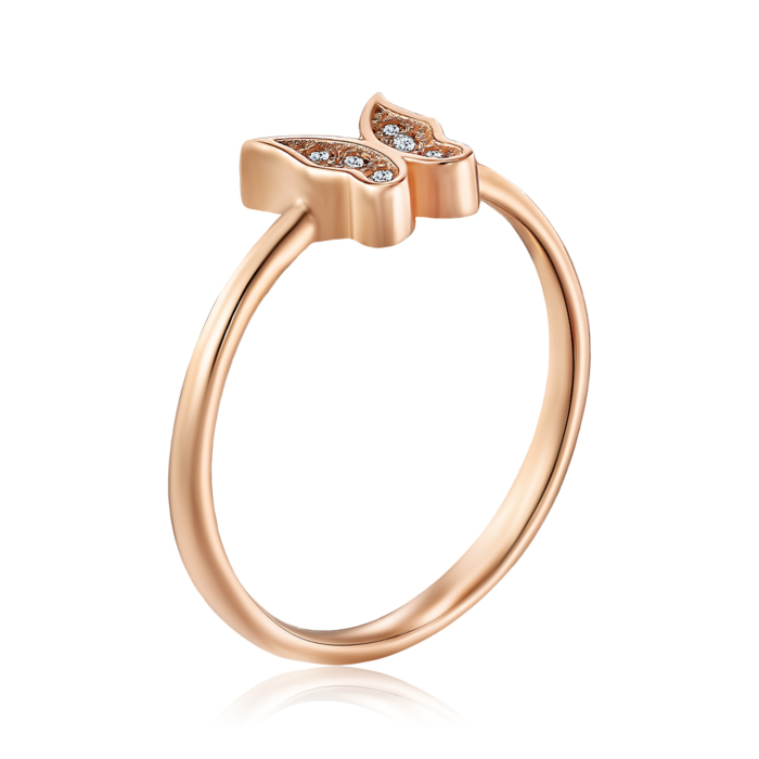Золотое кольцо с фианитами. Артикул P-R01029-R/01/1