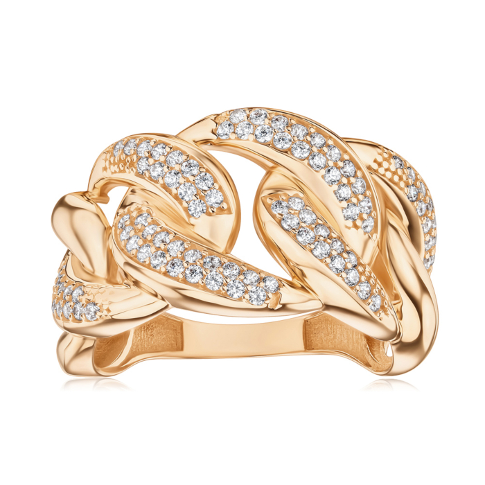 Золотое кольцо с фианитами P-R2032-1-R/01/1