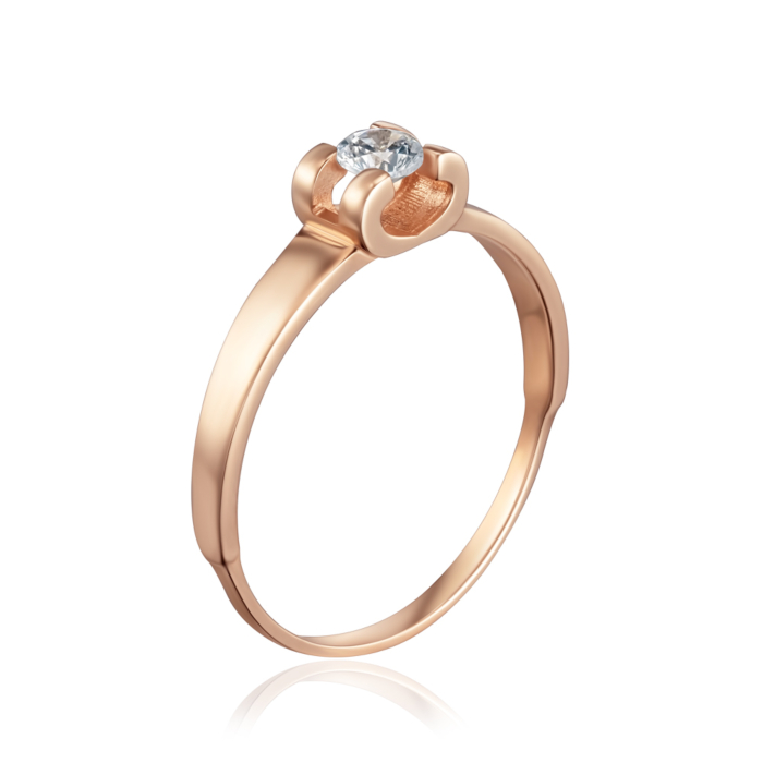 Кольцо из красного золота с фианитом P-R2044-R/01/1