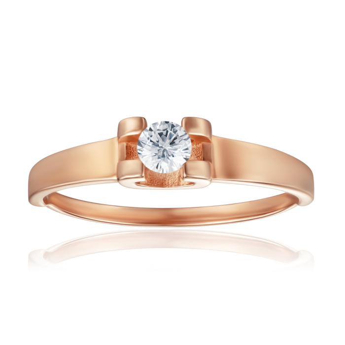 Кольцо из красного золота с фианитом P-R2044-R/01/1