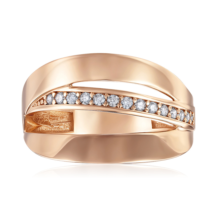 Золотое кольцо с фианитами. Артикул P-R2052-R/01/1