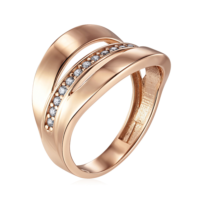 Золотое кольцо с фианитами. Артикул P-R2052-R/01/1