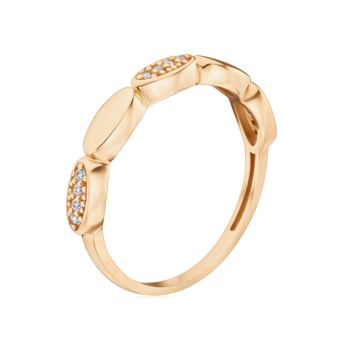 Золота каблучка з фіанітами P-R2055-R/01/1