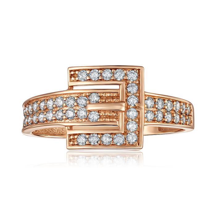 Золота каблучка з фіанітами. Артикул P-R2101-R/01/1