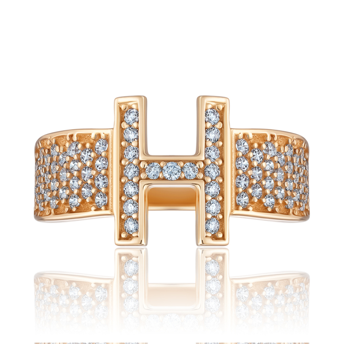 Золотое кольцо с фианитами. Артикул P-R2103-R/01/1