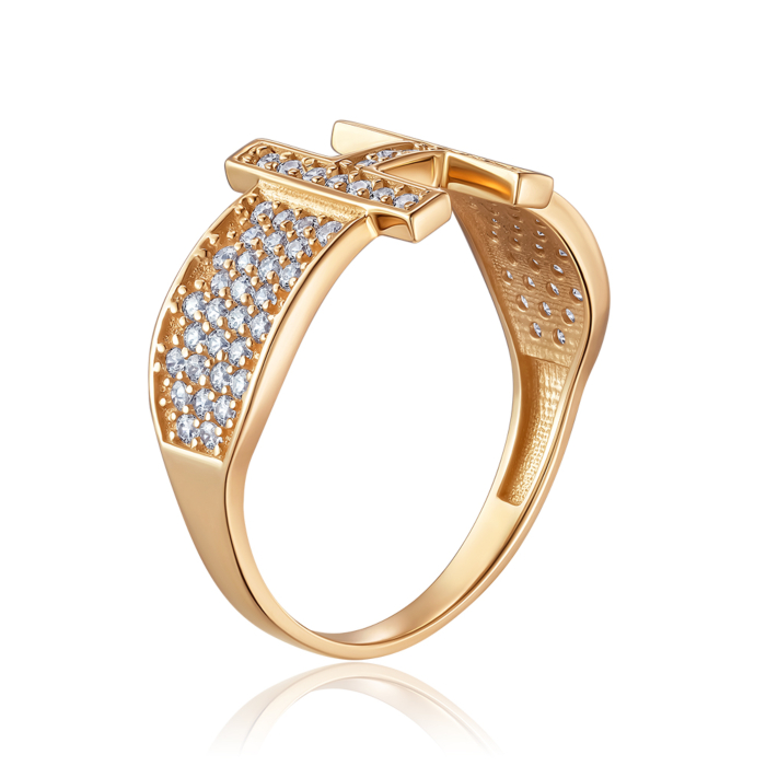 Золотое кольцо с фианитами. Артикул P-R2103-R/01/1