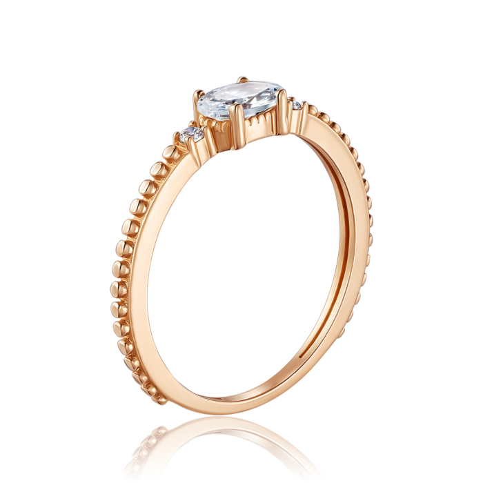 Золота каблучка з фіанітами. Артикул P-R2106-R/01/1