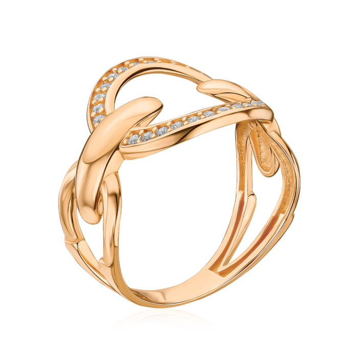 Золота каблучка з фіанітами P-R2112-R/01/1