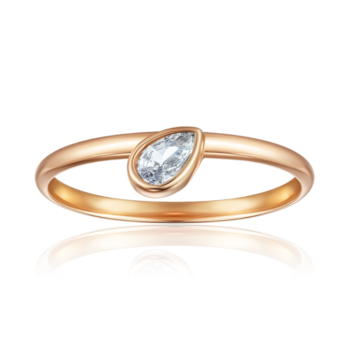 Золотое кольцо с фианитом. Артикул P-R2115-1-R/01/1