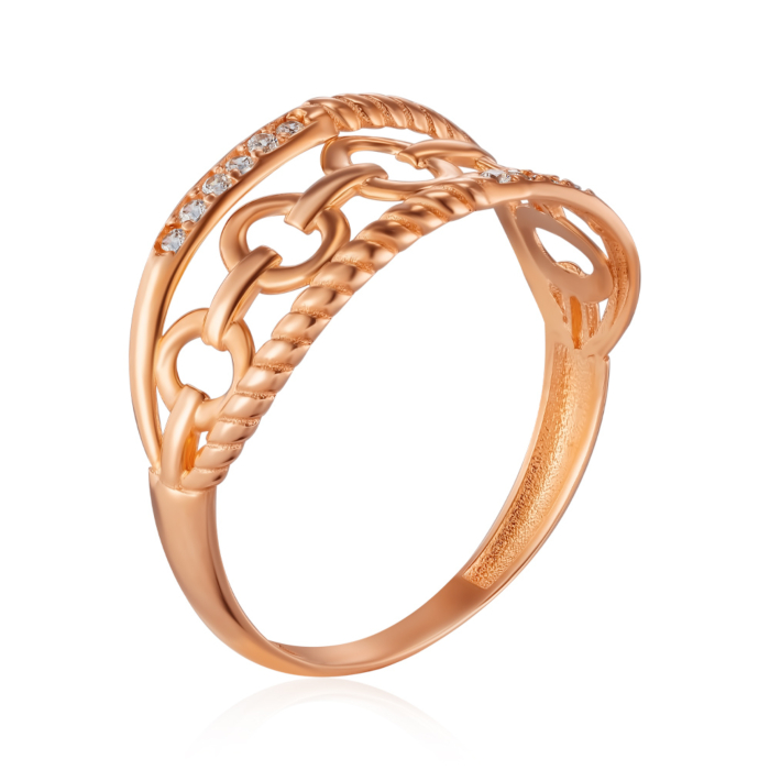 Золотое кольцо с фианитами. Артикул P-R2115-R/01/1