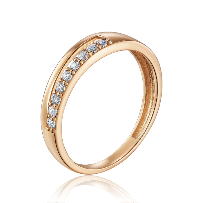 Золотое кольцо с фианитами. Артикул P-R2118-R/01/1