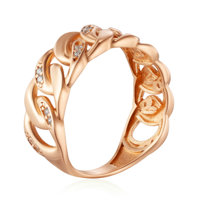 Золота каблучка з фіанітами. Артикул P-R2121-R/01/1