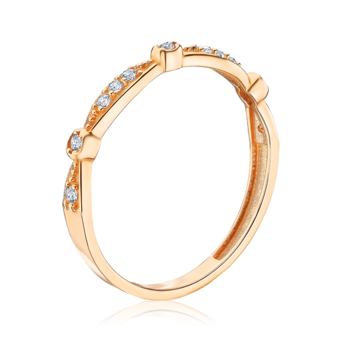 Каблучка з червоного золота з фіанітами P-R4005-R/01/1