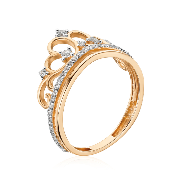 Золота каблучка з фіанітами P-R02057-R/01/1