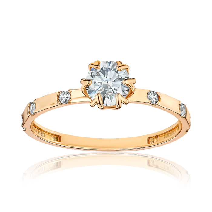 Золотое кольцо с фианитами P-R4023-R/01/1