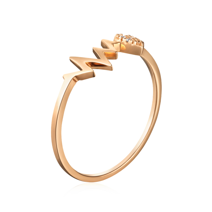 Золота каблучка з фіанітами. Артикул P-Ro1176-R/01/1