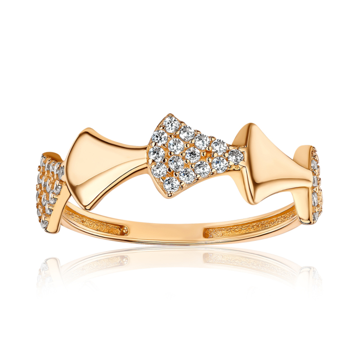 Золота каблучка з фіанітами P-Ro1185-R/01/1