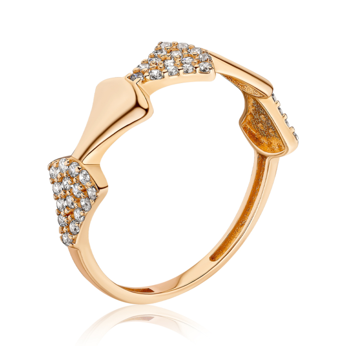 Золота каблучка з фіанітами P-Ro1185-R/01/1