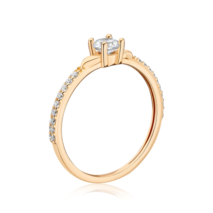 Золота каблучка з фіанітами P-Ro1187-1-R/01/1