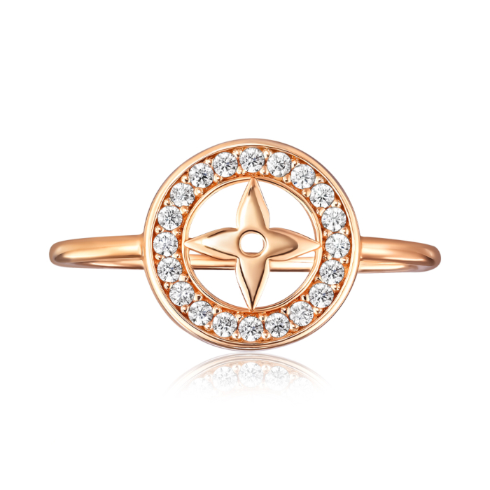 Золота каблучка з фіанітами. Артикул P-Ro1187-R/01/1