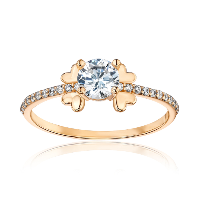 Золотое кольцо с фианитами P-Ro1189-R/01/1