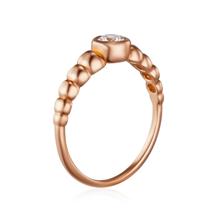 Золотое кольцо с фианитом. Артикул P-Ro2070-R/01/1