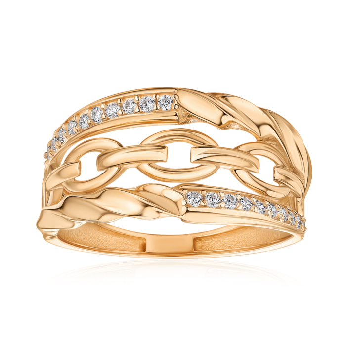 Золота каблучка з фіанітами P-Ro2072-R/01/1