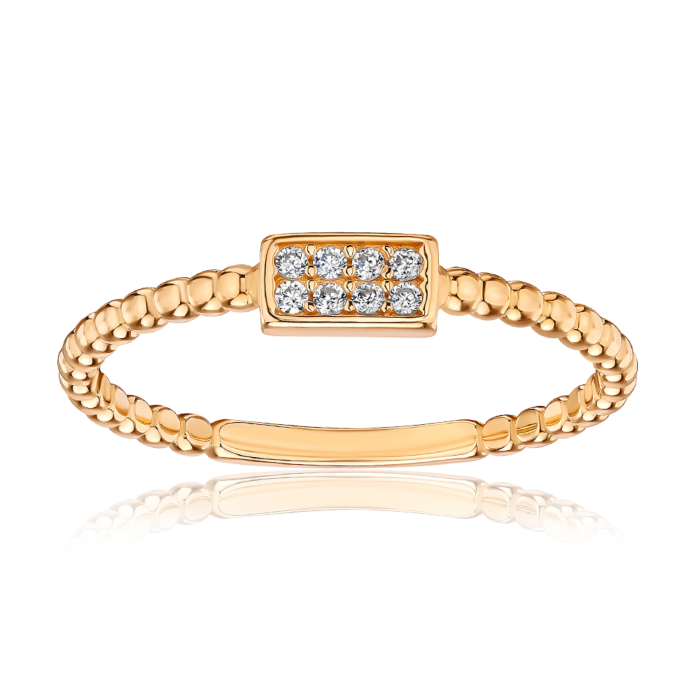 Золота каблучка з фіанітами P-Ro477-R/01/1