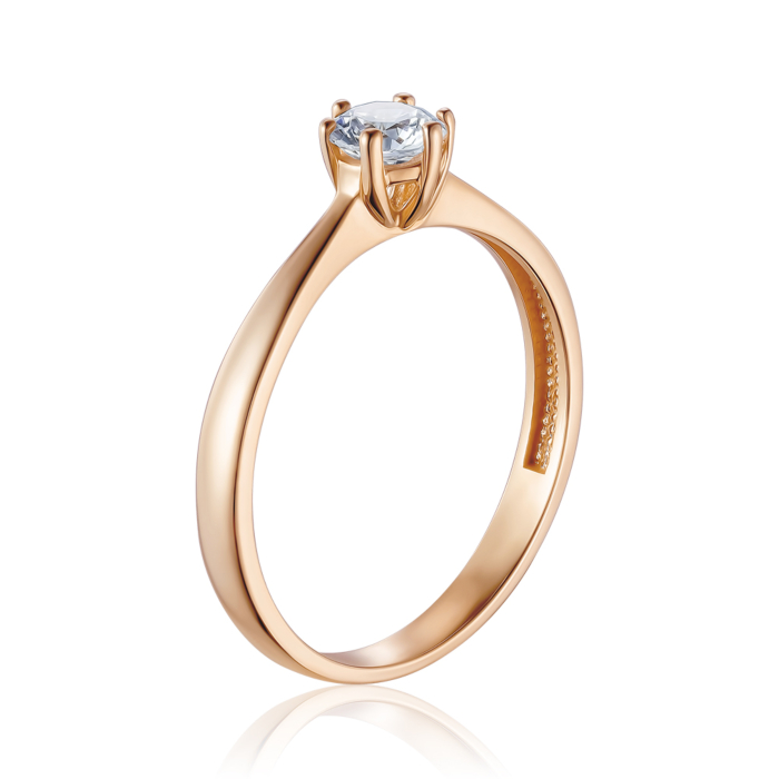 Золотое кольцо с фианитом. Артикул P-RS3243-05-R/01/1