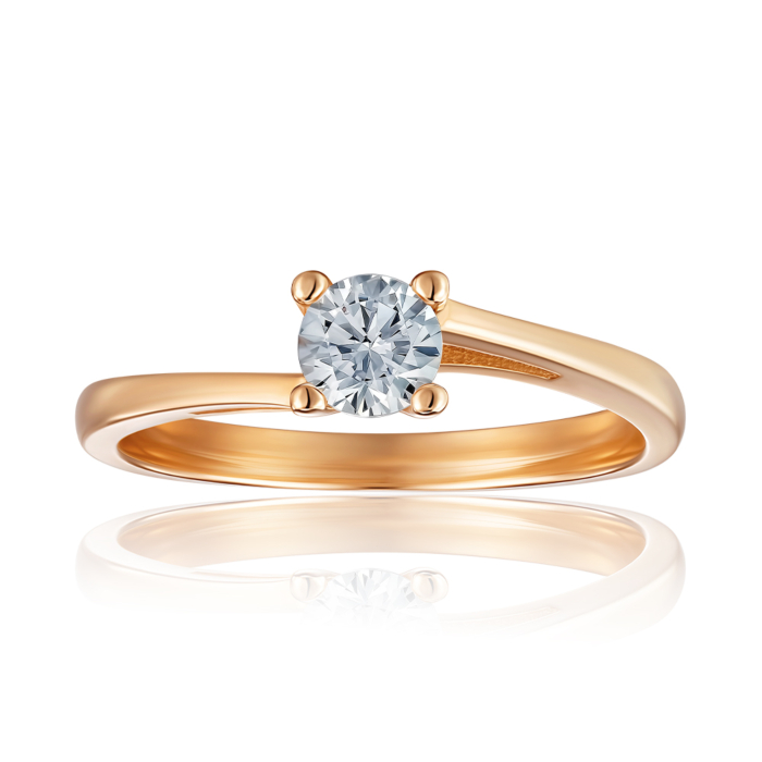 Золота каблучка з фіанітом. Артикул P-RS3250-05-R/01/1