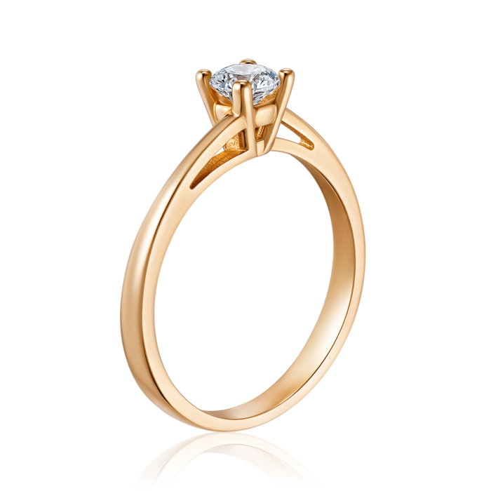 Золота каблучка з фіанітом. Артикул P-RS3250-05-R/01/1