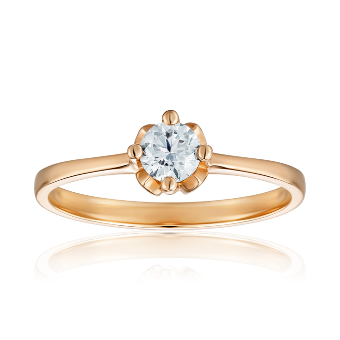 Золотое кольцо с фианитом. Артикул P-RS3254-05-R/01/1