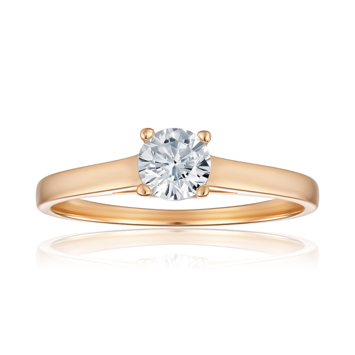 Золота каблучка з фіанітом. Артикул P-RS3266-05-R/01/1