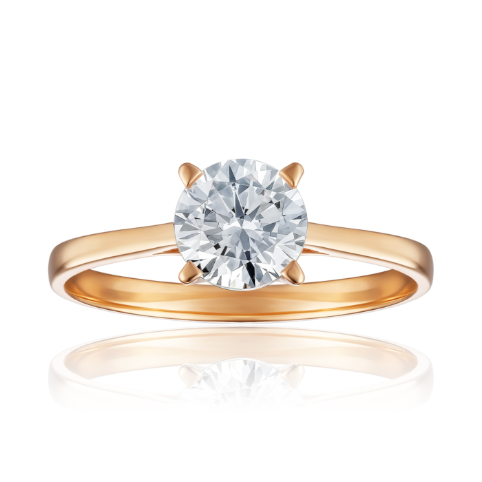 Золота каблучка з фіанітом. Артикул P-RX0026-05-R/01/1