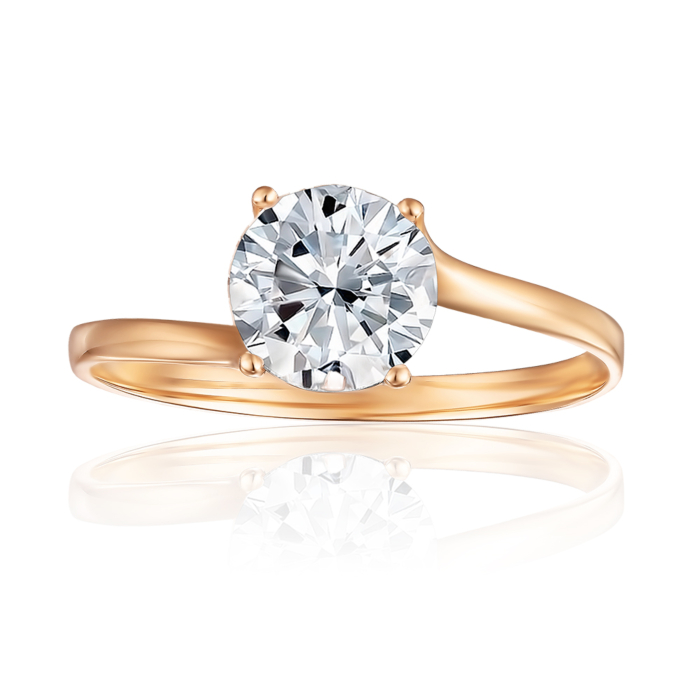 Золота каблучка з фіанітами. Артикул P-RX0054-05-R/01/1