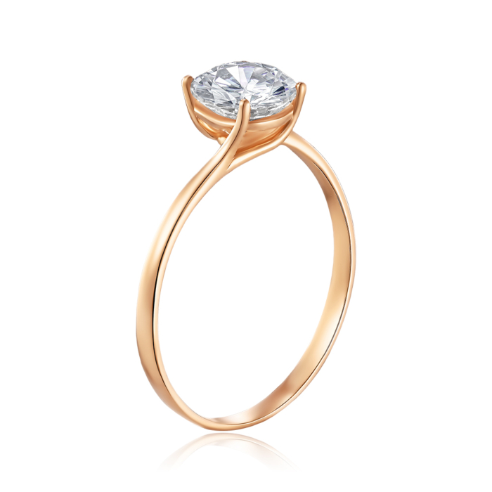 Золота каблучка з фіанітами. Артикул P-RX0054-05-R/01/1