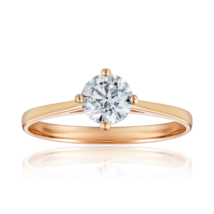 Золота каблучка з фіанітом. Артикул P-RXX0015-05-R/01/1