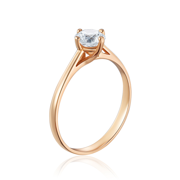 Золота каблучка з фіанітом. Артикул P-RXX0015-05-R/01/1