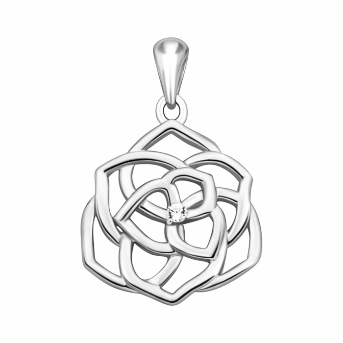 Срібна підвіска з фіанітом. Артикул UG5P02597