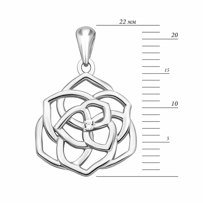 Срібна підвіска з фіанітом. Артикул UG5P02597