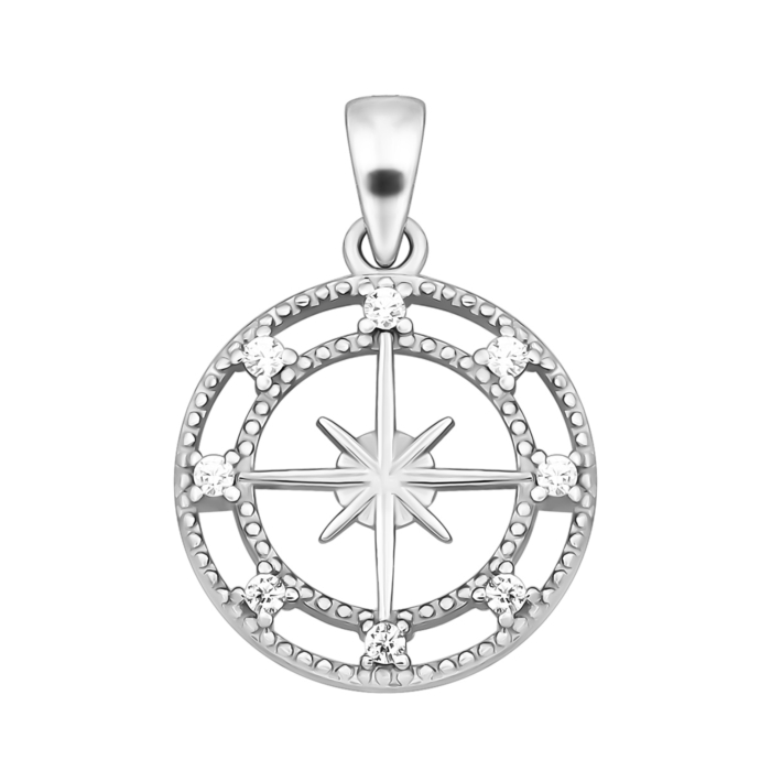 Срібна підвіска з фіанітами. Артикул UG5P2303003