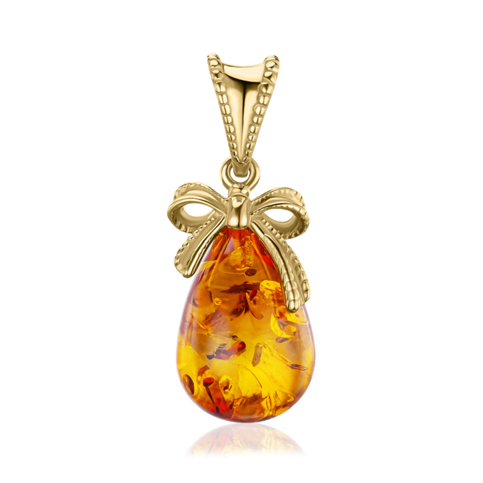 Срібна підвіска з бурштином. Артикул P518C-P/20/2787