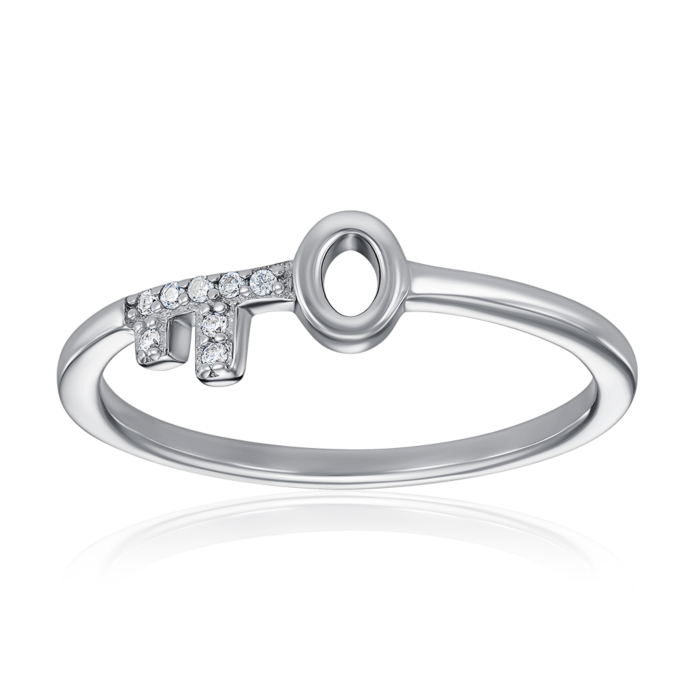 Срібна каблучка з фіанітами. Артикул PA02848-R/12/1