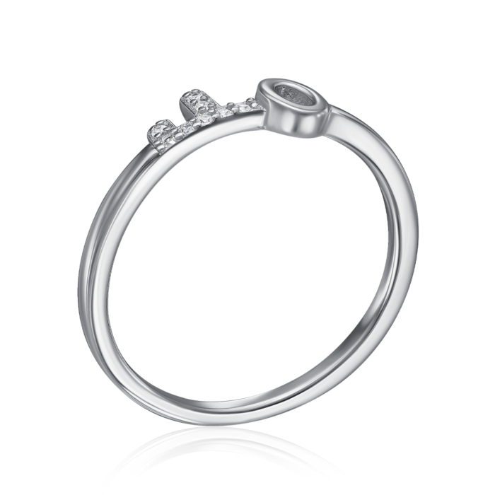 Срібна каблучка з фіанітами. Артикул PA02848-R/12/1