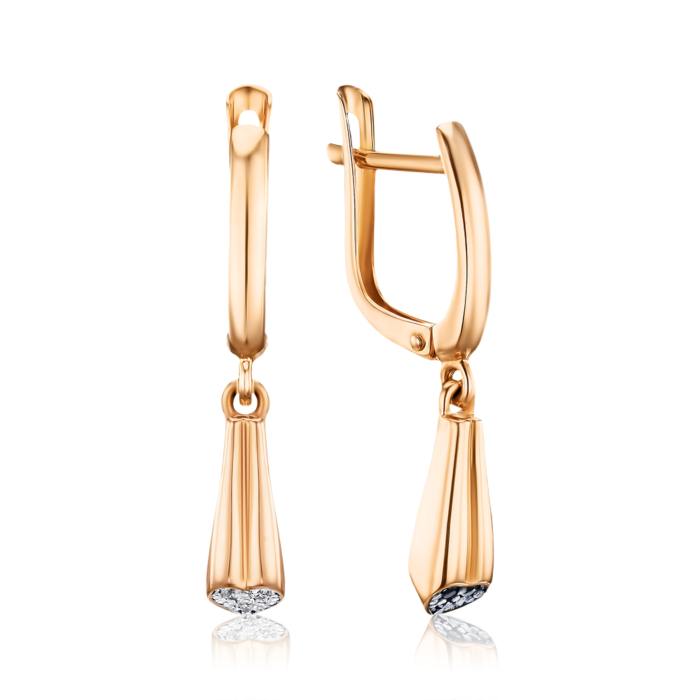 Золоті сережки з фіанітами 27098/01/1/146