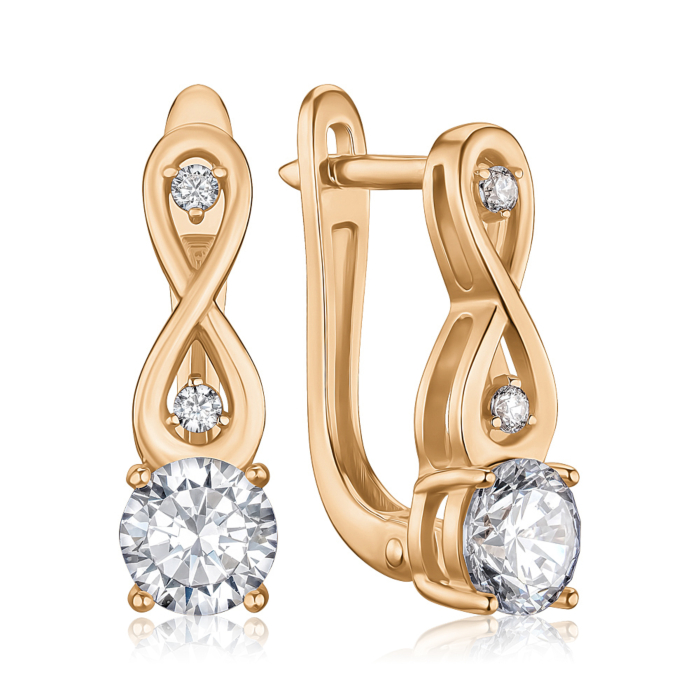 Золоті сережки з фіанітами 2106705101