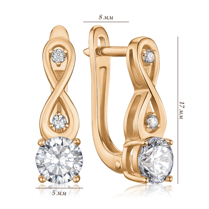 Золоті сережки з фіанітами 2106705101