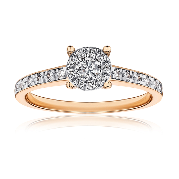 Золота каблучка з діамантами 500012/14/1/11843