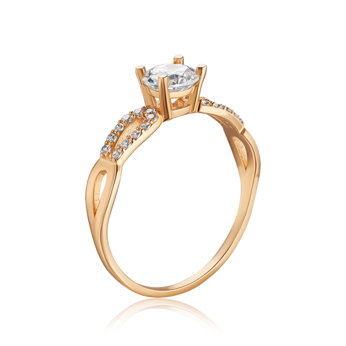 Золота каблучка з фіанітами P-R01112-R/01/1